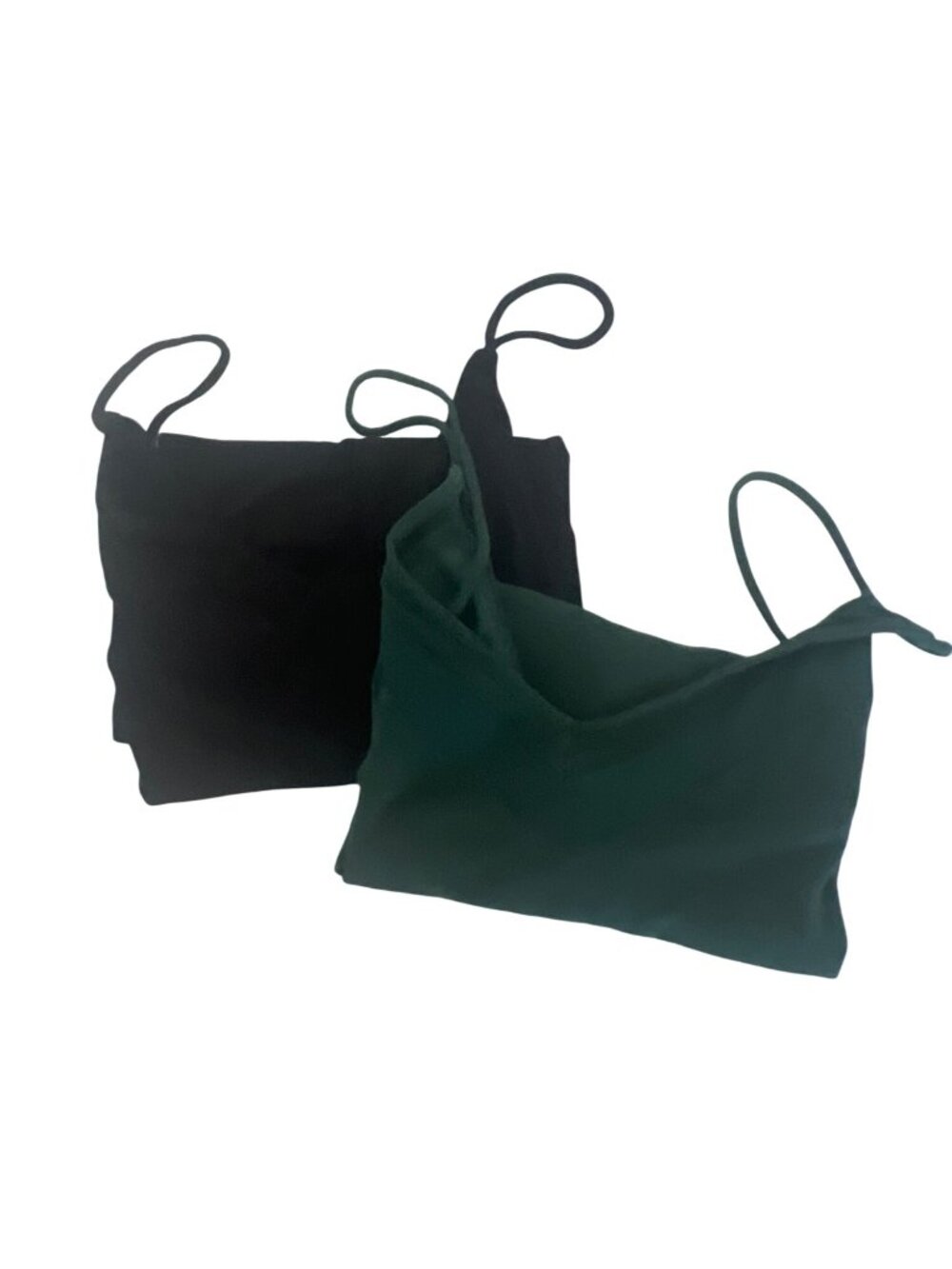 H&M Bundle Of 2 Spaghetti Strap Cami Tops In Green & Black